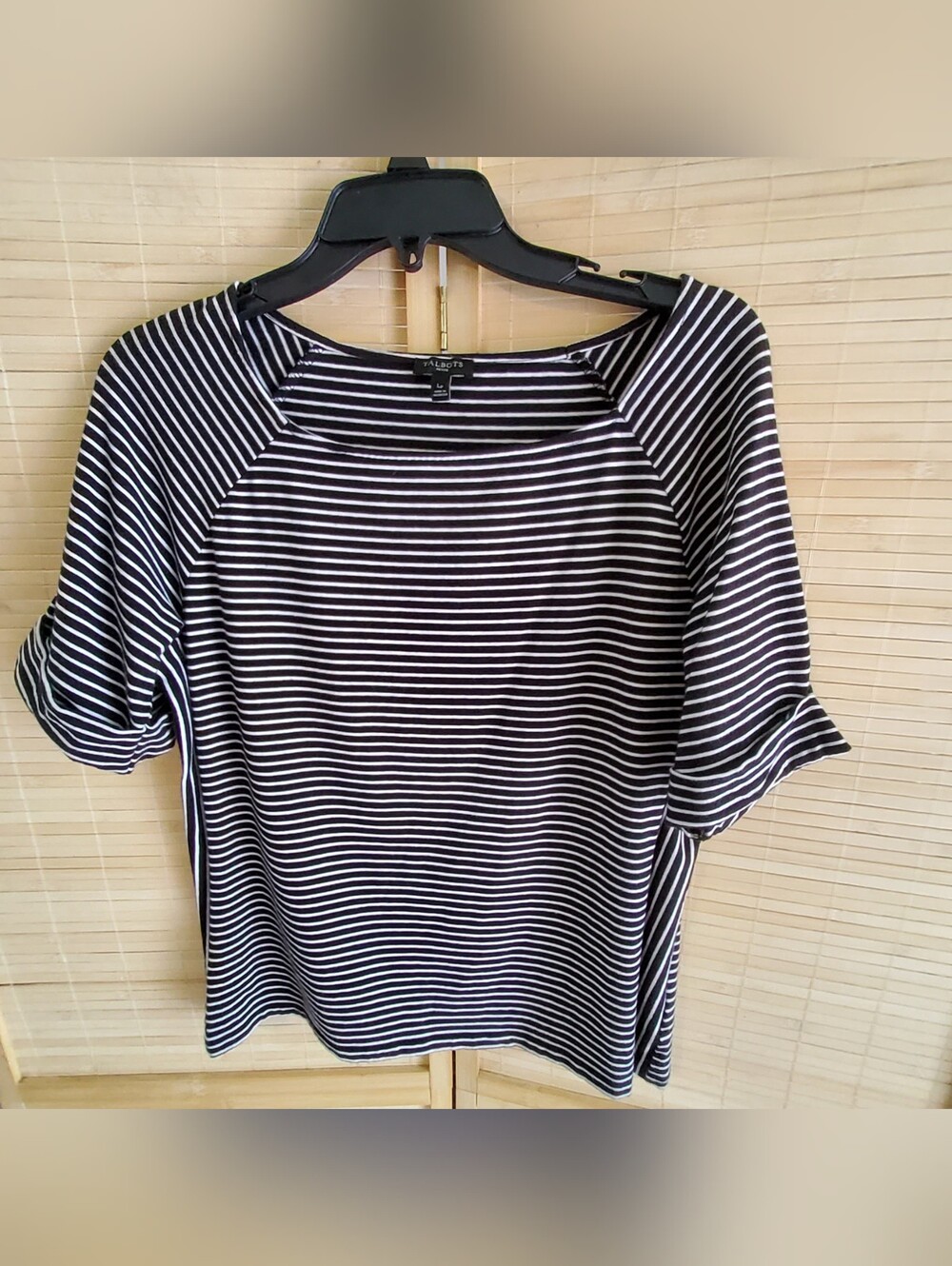 Talbots Black & White Striped Women’s Top